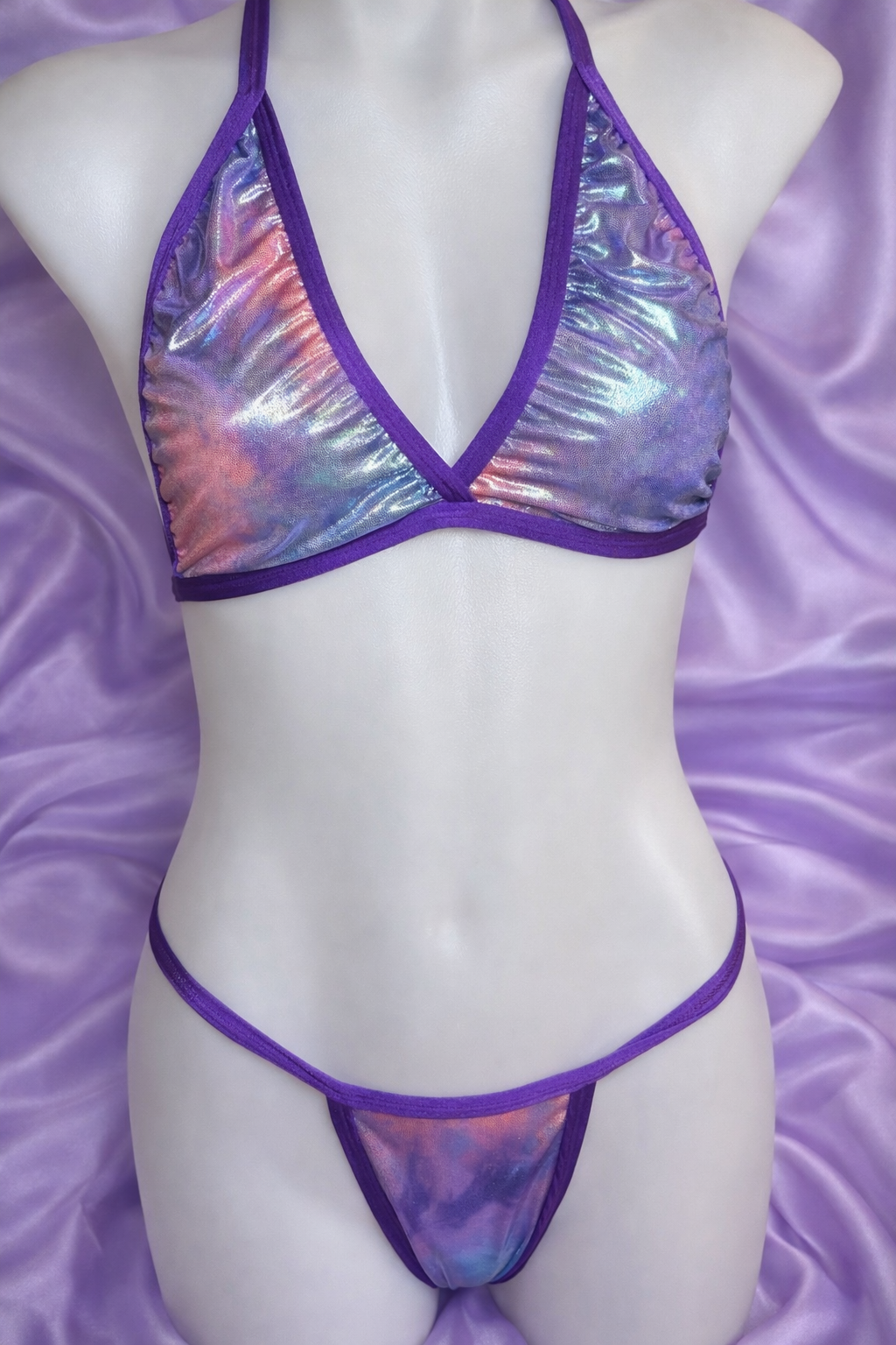 Holographic Purple Two-Piece Set