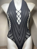 Black Multi-Mesh Bodysuit
