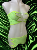 Neon Green Lace Cut-Out 2-Piece Stage Set